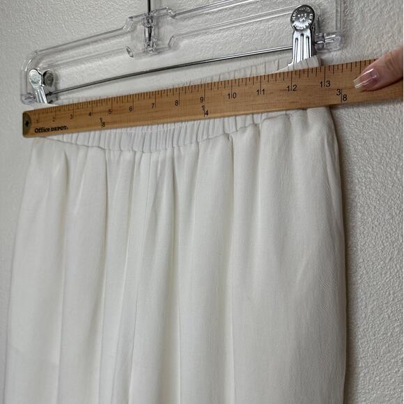 Acoa Off White Elastic Waist Pocketed Lined Flowy Pant XS - Picture 13 of 16